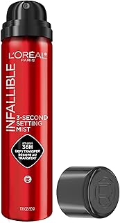 L'Oreal Paris Infallible 3-Second Setting Spray, Up to 36HR Wear, 1.76 oz | Microfine Mist Dries Instantly to Lock in Makeup, Waterproof, Non-Sticky, Transfer and Smudge-Resistant Finish