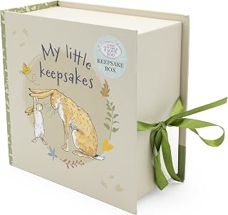 Guess How Much I Love You Baby Keepsake Box – 6 Drawer Memory Box for Newborn Mementos – Baby Gift with Ribbon Closure – Official Licensed Gift