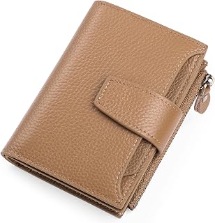 SENDEFN Women's Genuine Leather Wallet Small Cute Coin Purse with Zip 14 Cards Women's Leather Wallet with Many Compartments