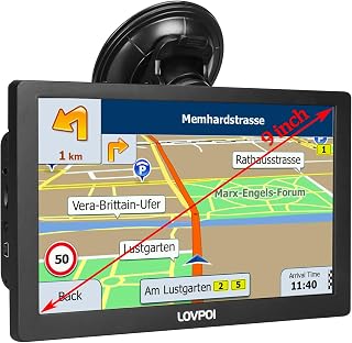 LOVPOI Truck GPS Commercial Drivers 2026, 9 inch Trucker GPS for Semi Truck | GPS Navigator for Car with 2026 Maps Lifetime Free Updates, Voice Guidance for Speed Warnings, Custom Routing, Driver Alerts
