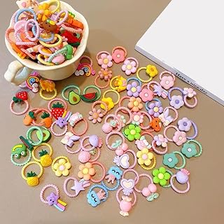 50 Pieces Elastic Hair Ties No Damage Hair Ties Cute Scrunchies for Women
