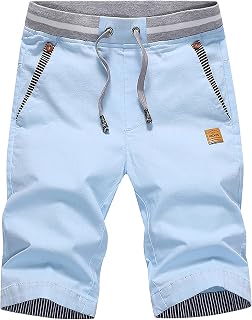 HCSS Men's Bermuda Shorts Summer Chino Shorts Cotton Elasticated with Pocket