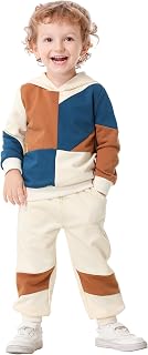 Volunboy Baby Boy 2 Pieces Autumn Winter Hoodie + Cotton Pants Set (Colour Block 1 – 8 Years)