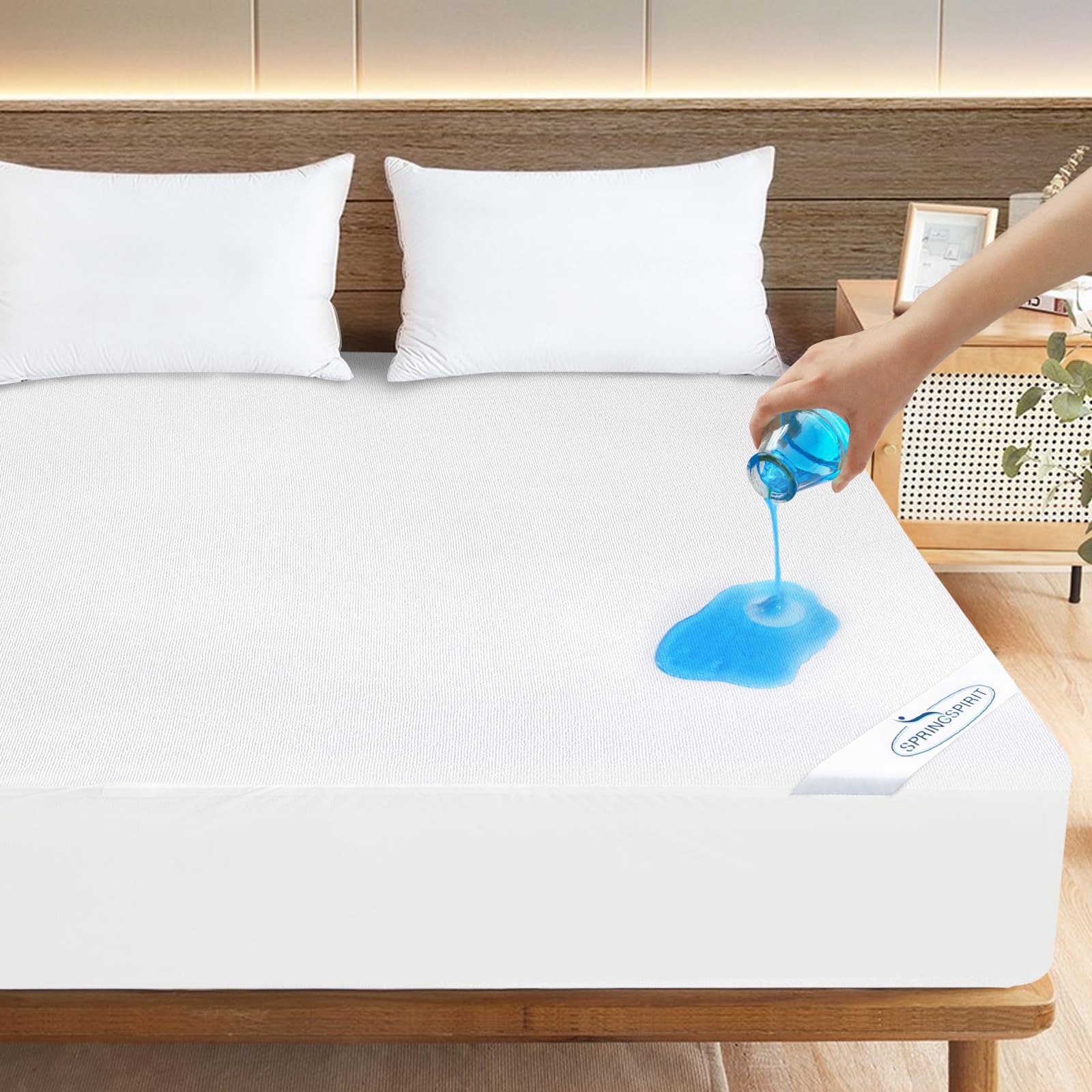 Queen Size Mattress Protector Waterproof,Absorbent Fitted Sheet | up to 18" Deep