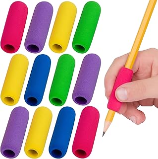 The Pencil Grip The Classics Soft Foam Pencil Grips, Ergonomic Writing Aid For Lefties And Righties, 1.5 Inch Long, Assorted Colors, 12 Count - TPG-16412