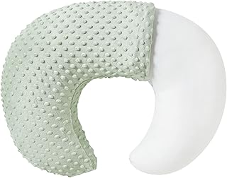 QUENESS BABY Nursing Pillow and Body Positioner with Premium Slipcover | for Breastfeeding for Baby Boys and Girls, Feeding Pillow with Breathable Comfortable Pillowcase (Green)