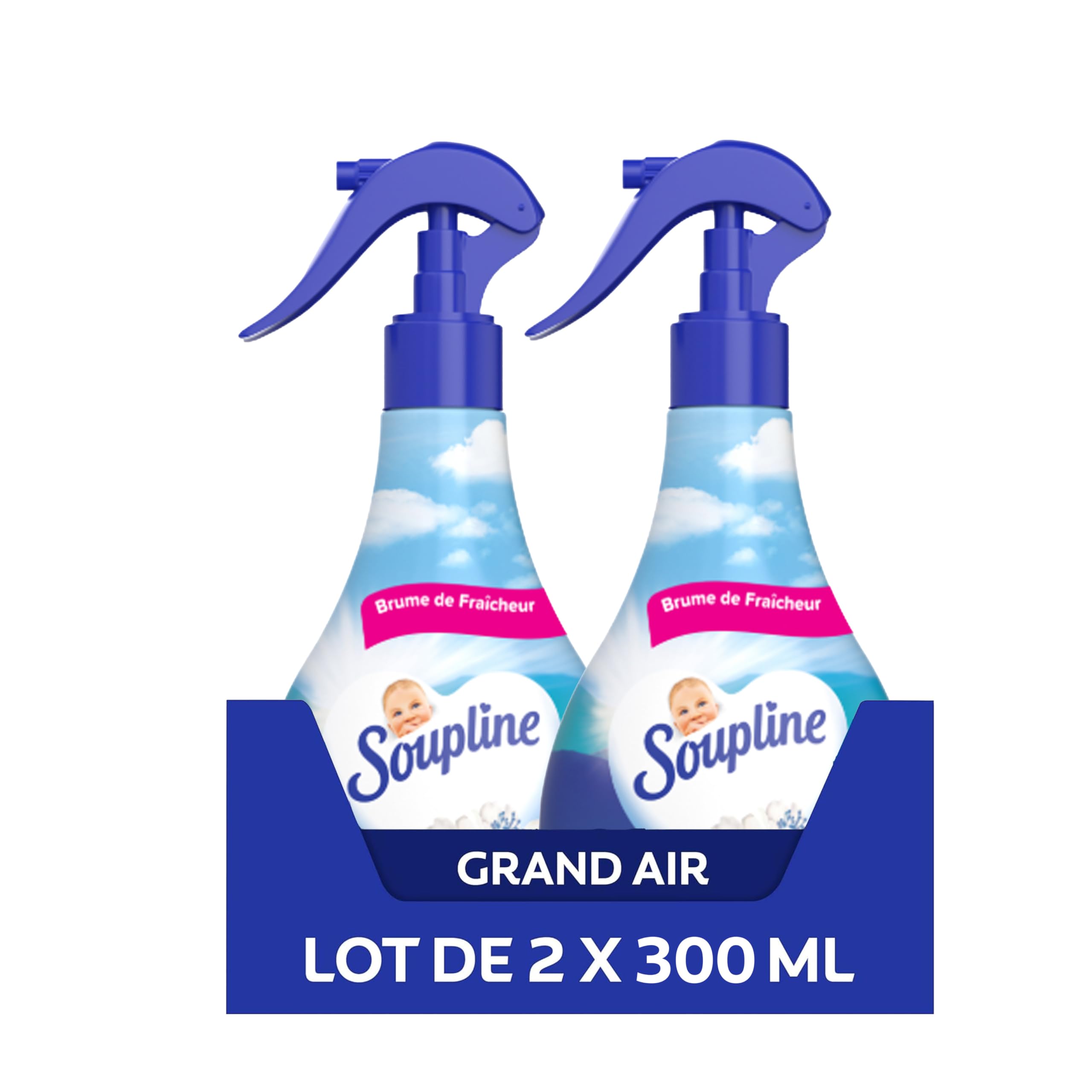Soupline, Laundry Fragrance Mist, Air Freshener, Pack of 2 x 300 ml | Water-base