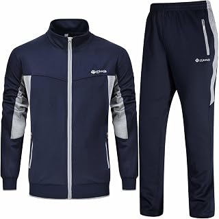 Rdruko Mens Athletic Tracksuit Full Zip Casual Sports Jogging Gym Tracksuit