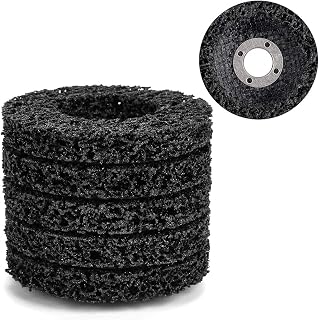 Strip Wheel Paint Removal Disc,5Pcs Poly Strip Wheel Disc Paint Rust ToolStrip Discs Stripping Wheel, Paint Stripping Disc Wheel, Strip Clean Discs for Rust Paint Flaking Removal（4"x5/8" 60#）