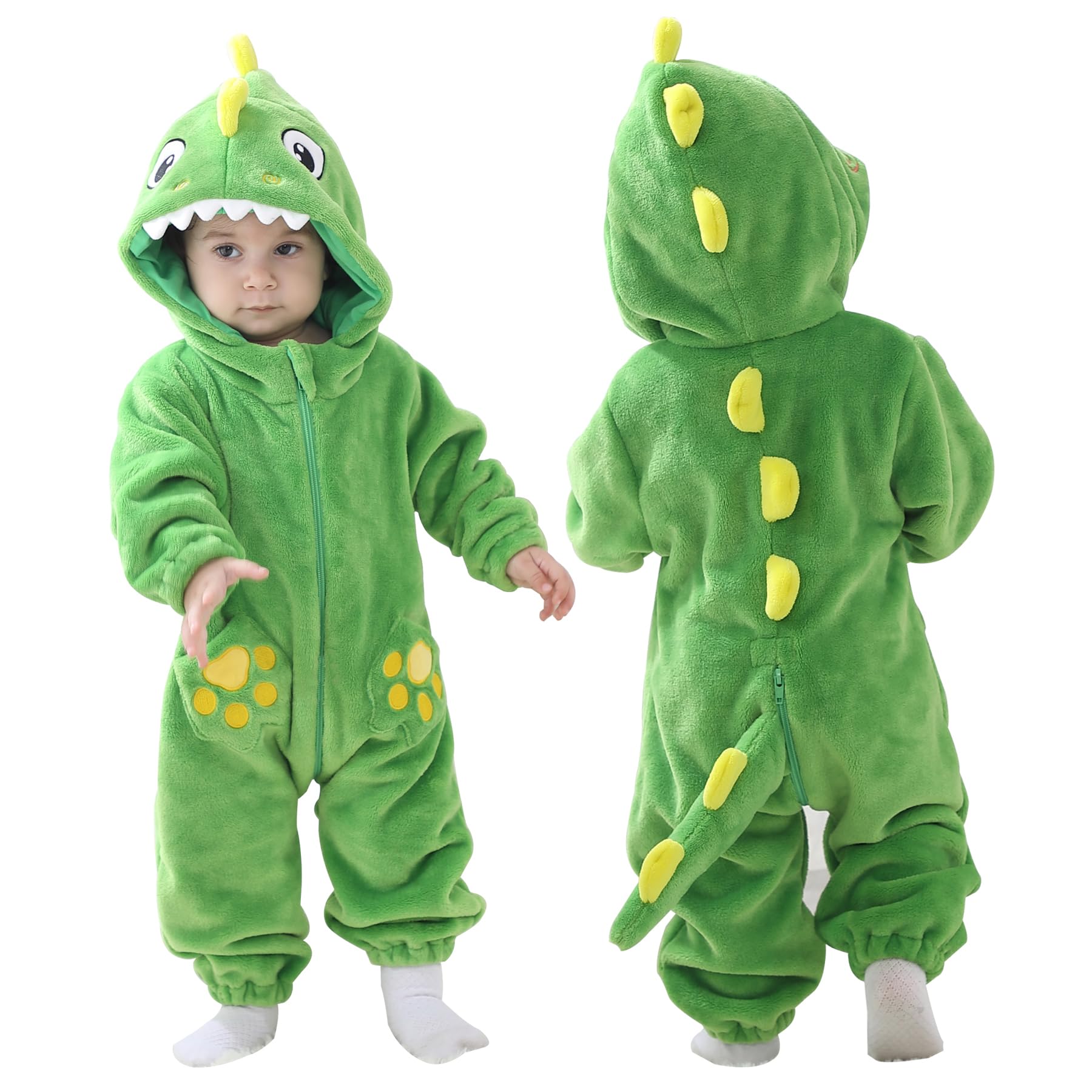 Doladola Unisex Baby Toddlers Romper Jumpsuit Hooded Cartoon Sleepsuits Infant O