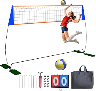 12FT Volleyball Net for Backyard, Portable, Adjustable 6-8FT