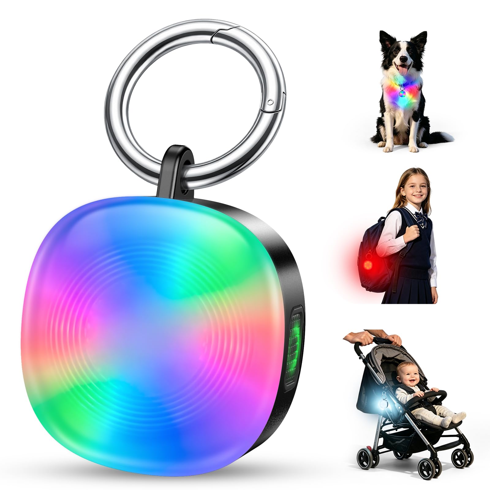 100LM Rechargeable RGB Safety Light, Dog Collar Light
