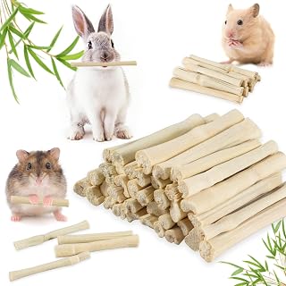 Sweet Bamboo Chew-Sticks for Rabbits & Chinchillas 240g – Natural Bamboo Chew Sticks for Rabbits, Bunny & Guinea Pig, Rabbit Chews for Teeth Grinding, Small Animal Chew Toy for Hamster