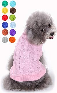 Dog Sweater Soft Warm Turtleneck Knitted Clothes for Small Medium Large Pet