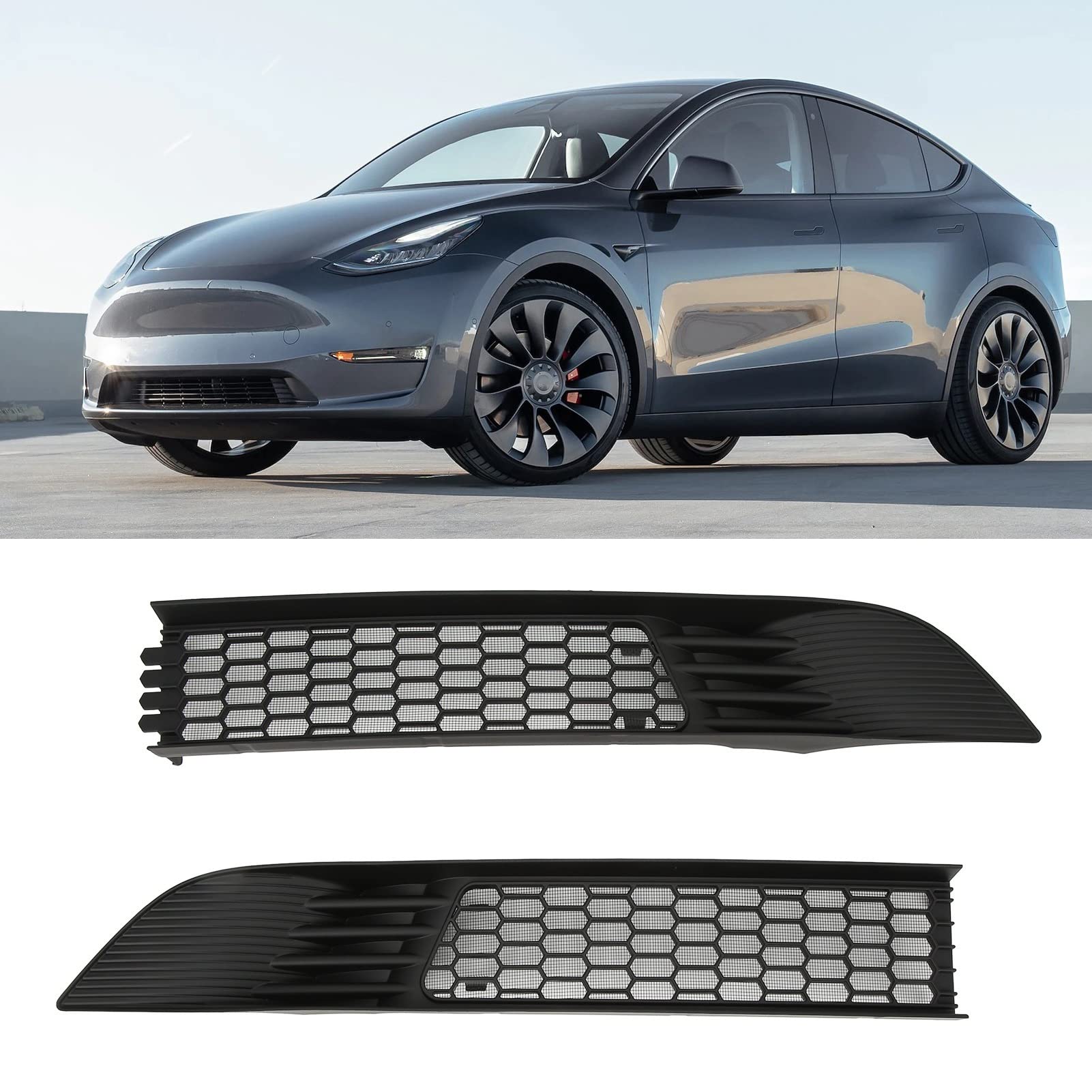 banapoy Front Grill Mesh Grille Grid Inserts for Model Y 2020‑2023, Air Inlet Ve