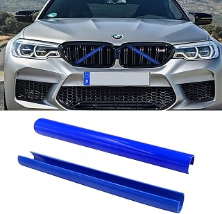 Jaronx Compatible with BMW Grill Inserts Trims for 1 2 3 4 5 6 7 Series | F20 F22 F30 F32 G30 G32 G11 G12, Compatible with BMW V Brace Wrap Covers Blue Grill Stripes Wrap(Blue)