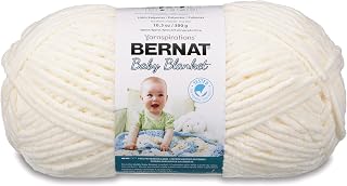 Bernat Baby Blanket Big Ball Vanilla | #6 Super Bulky Yarn, 100% Polyester, Soft Baby Blanket Yarn for Crochet, Knitting & Crafts, 220yds, 300g/10.5oz, 1 Pack