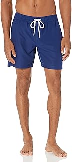 Amazon Essentials Men's Swim Trunks with Mesh Lining, Pockets and Drawstring Closure
