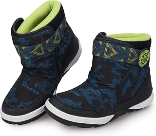UOVO Boys Snow Boots Boys Winter Boots for Kids Waterproof Winter Snow Boots for Boys Warm Fur Lined Slip Resistant Outdoor (Toddler/Little Boys)