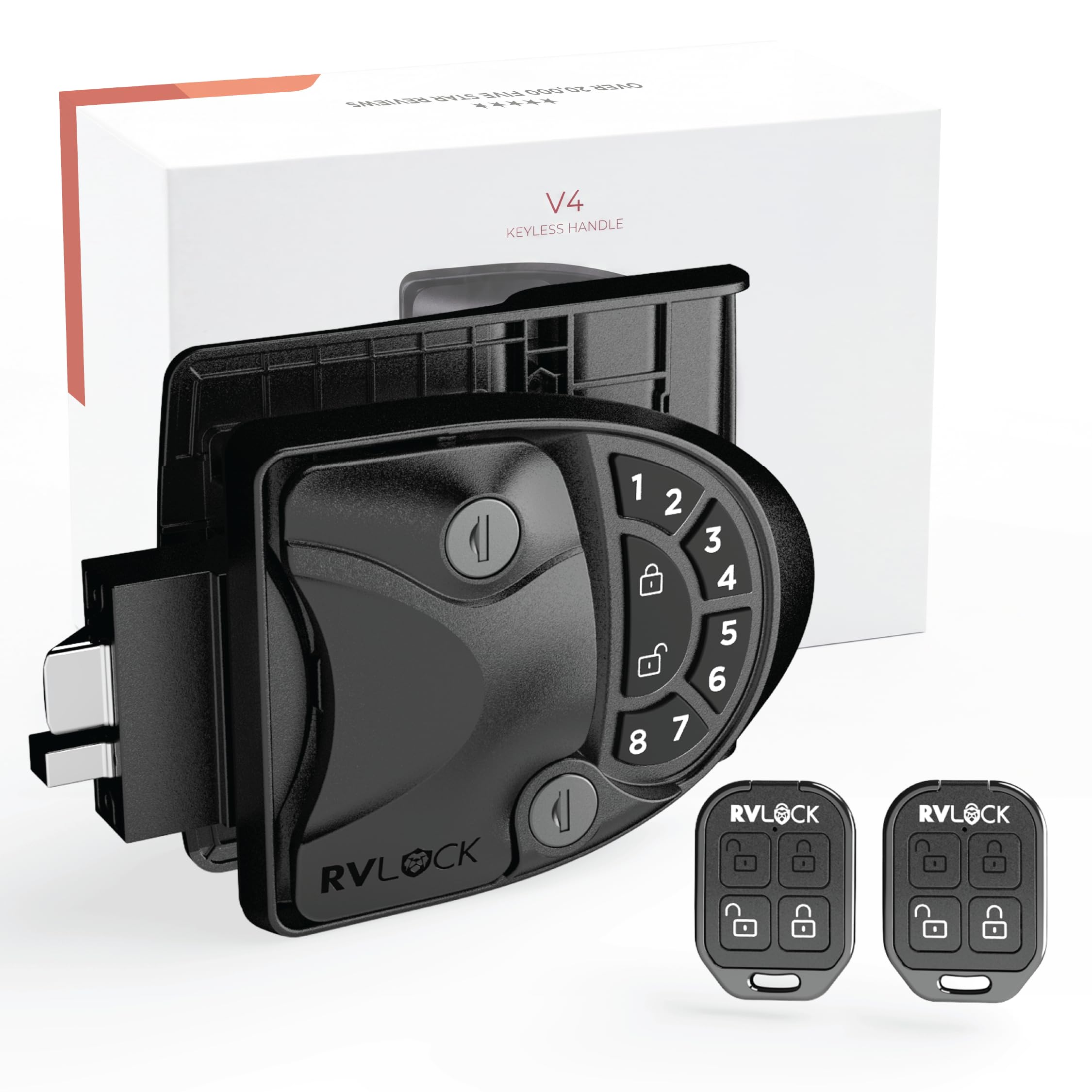 RVLock V4 Keyless RV Door Lock, Full Metal, for Campers/5th Wheels/Trailers | Pr