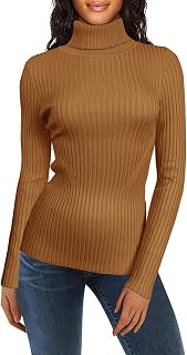 v28 Turtleneck Ribbed Sweaters for Women Cute Sexy Knitted Warm Fitted Sweater