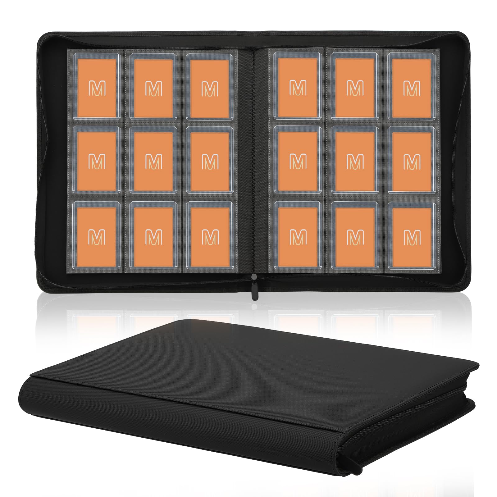 Toploader Binder,Trading Card Binder Storage Hold up 288 Cards 9-Pocket Top Load
