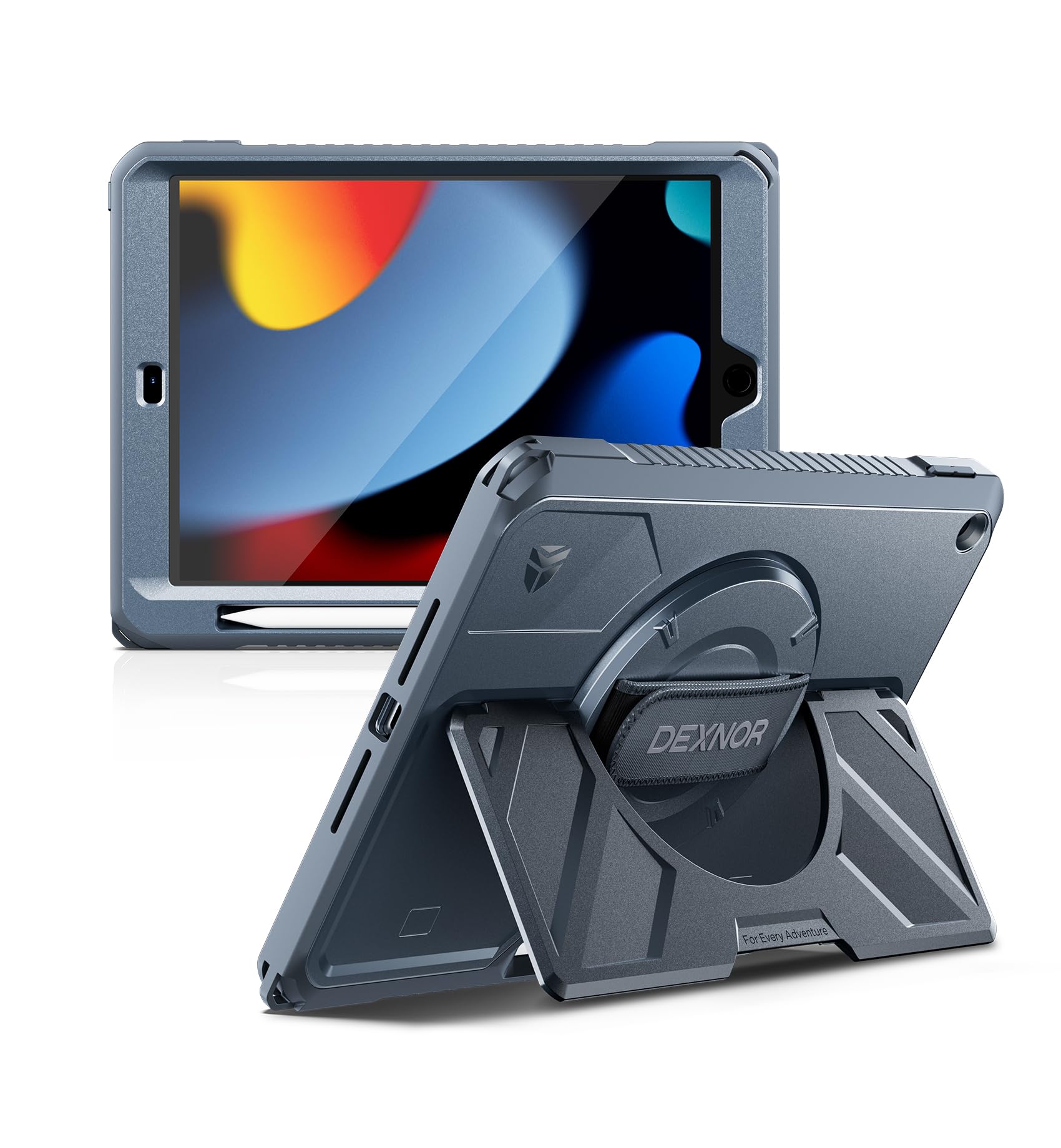 Dexnor Case for iPad 9th/8th/7th Generation 10.2" Rugged Extra-Wide Stand