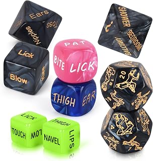 Sex Dice Set, Sex Game Positon Dice Adult Game for Date Night Positions, Couples Sex Toys Positon Dice for Date Night Games Romantic Anniversary & Valentines Gifts (9 Pcs Set)