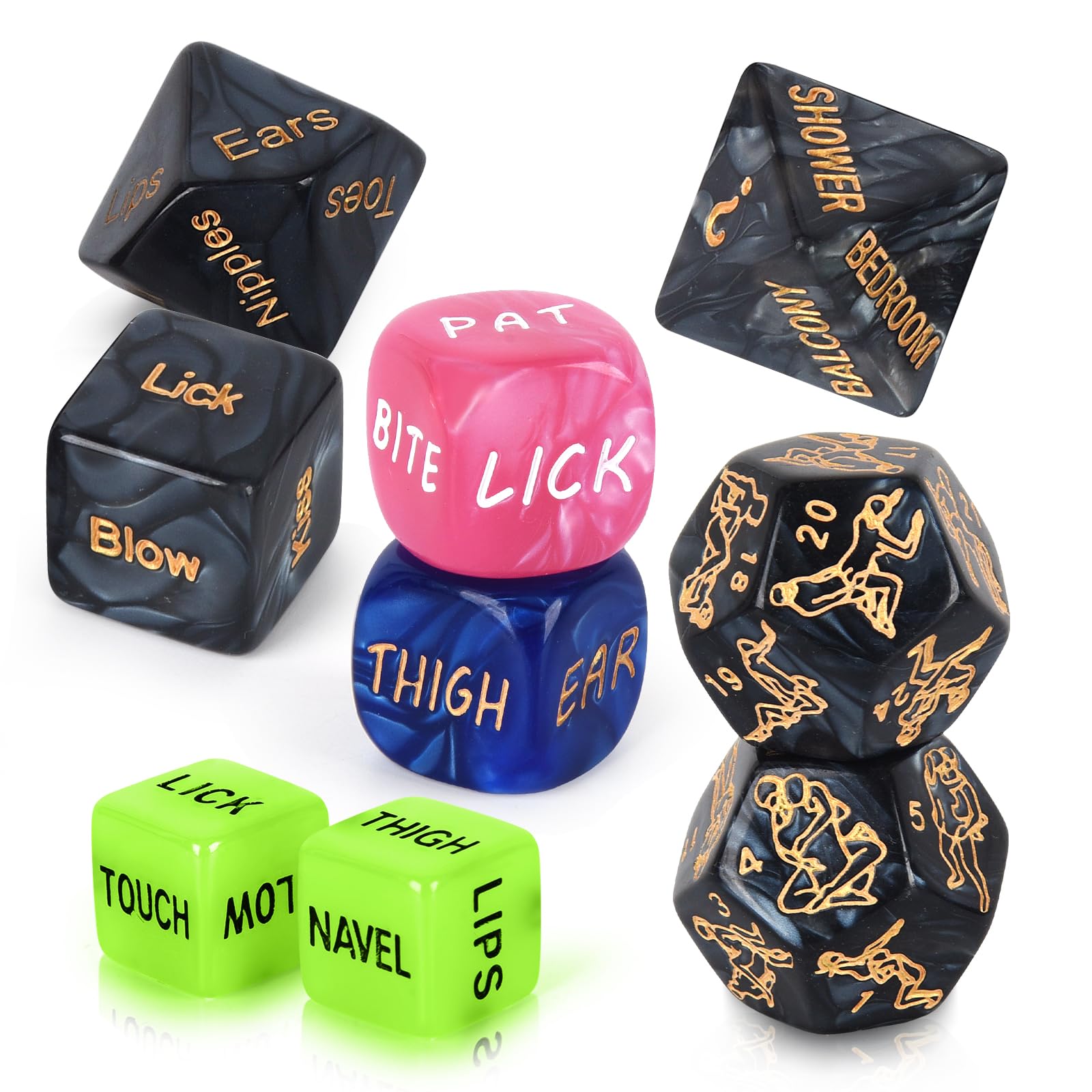 Sex Dice Set, Sex Game Positon Dice Adult Game for Date Night Positions, Couples