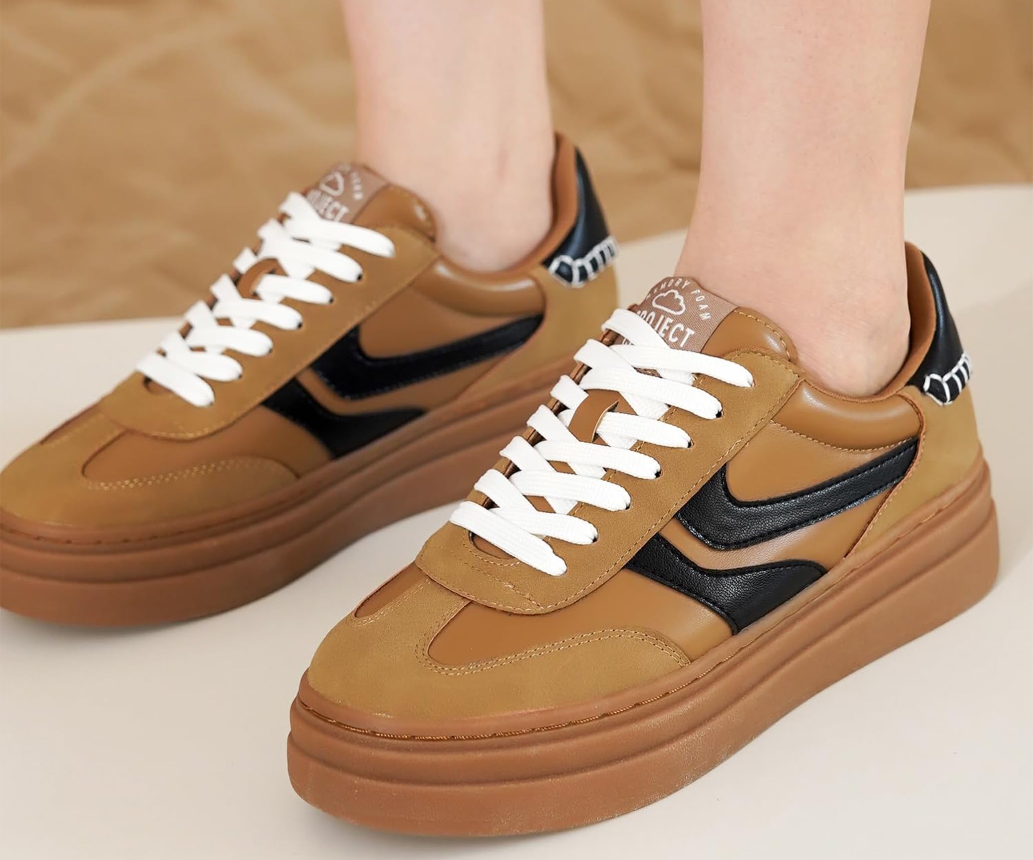 Project Cloud Tenis de plataforma para mujer, plantilla de espuma viscoelástica,