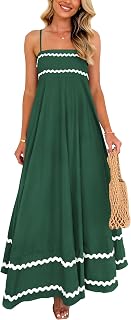 PRETTYGARDEN 2025 Women Summer Sleeveless Ruffle Sleeveless Ruffle Beach Maxi Dress
