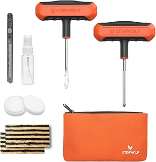 ETENWOLF Flat Tire Repair Kit with Plugs 16 Pcs, Heavy Duty Tire Plug Kit | for Car, Motorcycle, ATV, Jeep, Truck, Tractor, SUV