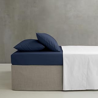 Catherine Lansfield Easy Iron Percale Combed Extra Deep King Fitted Sheet Navy Blue