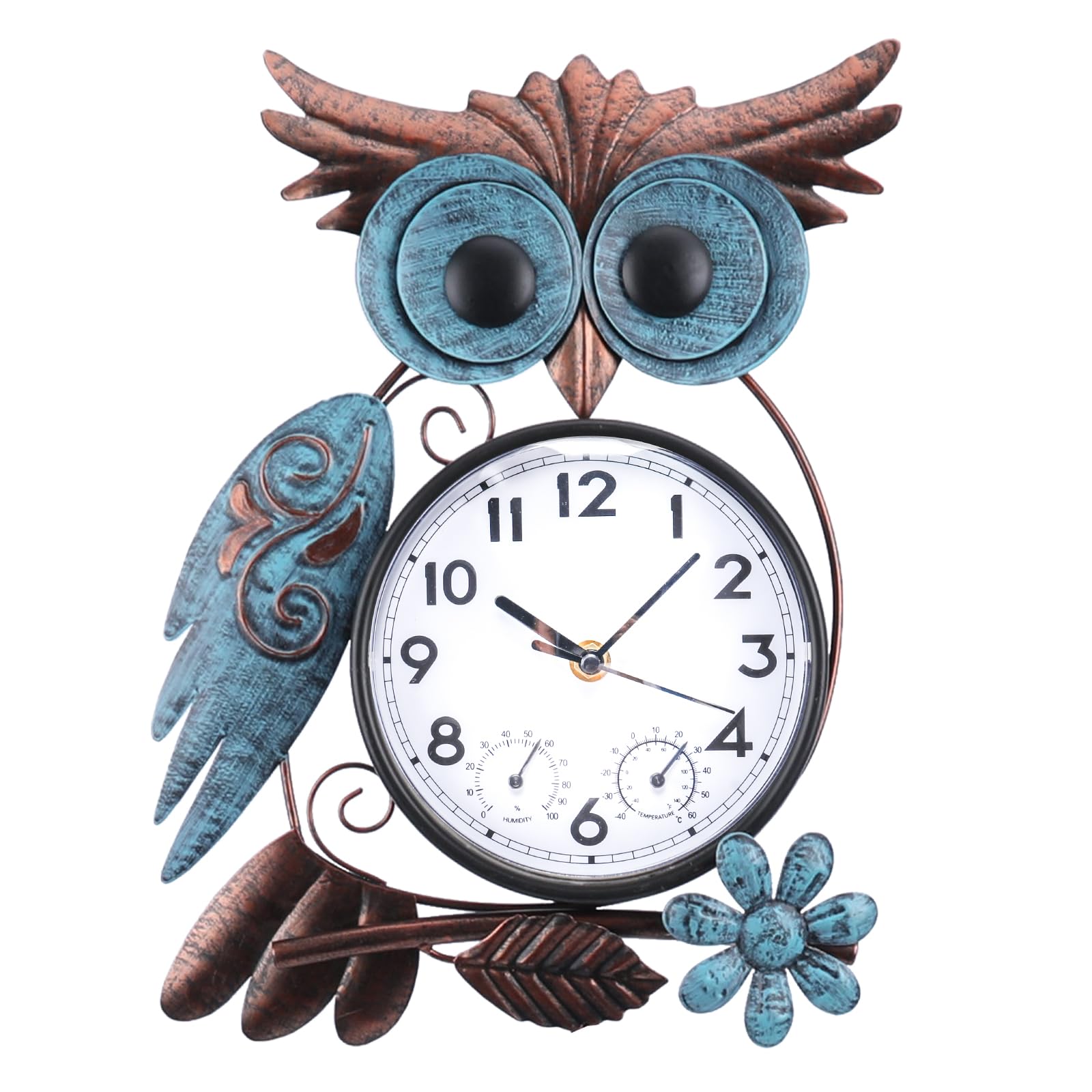 MUMTOP Outdoor Clock, Owl Clock for Patio Pool Garden Home Decor | Waterproof, T