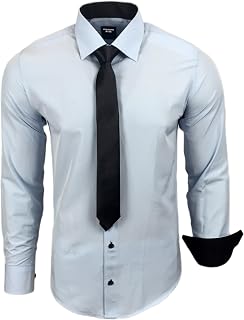 Subliminal Men's Easy Iron Shirt Plain Long Sleeve Slim Fit Christmas Valentine's Day Gift RN77