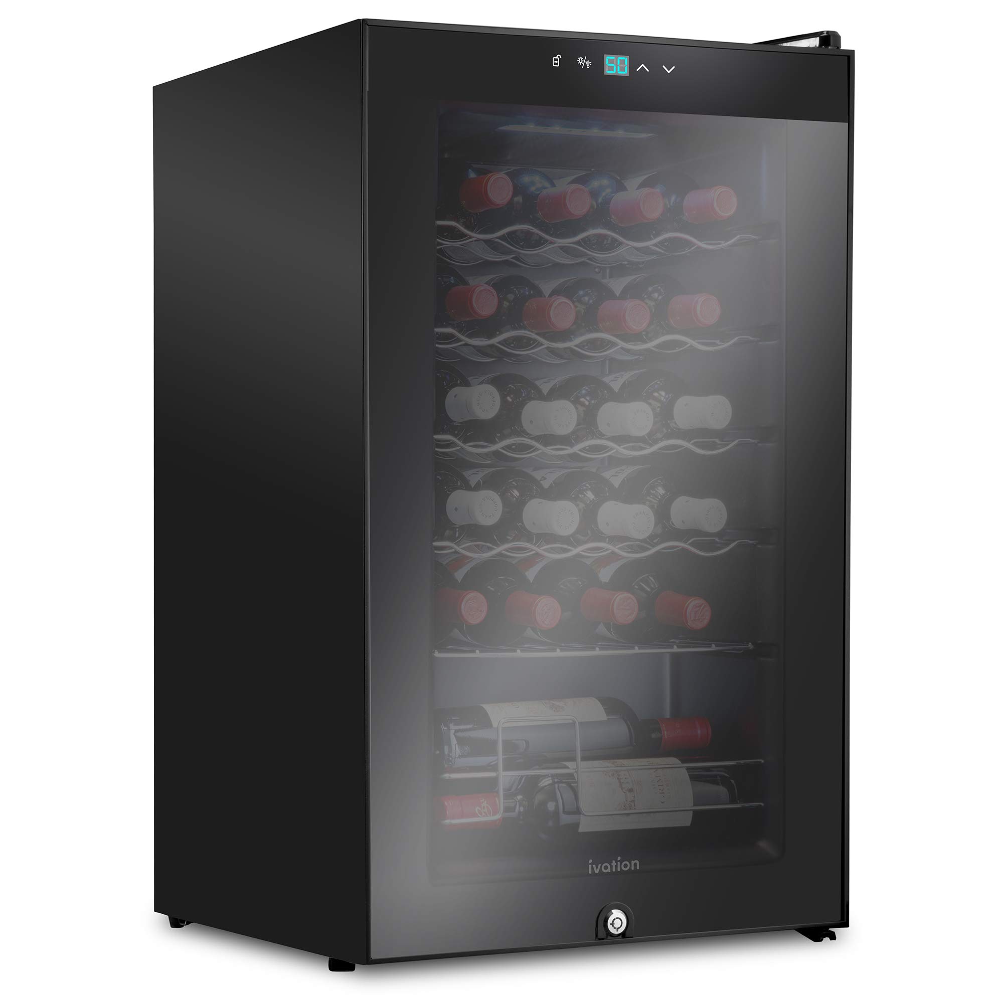 Ivation 24 Bottle Compressor Wine Cooler Refrigerator w/Lock | Large Freestandin