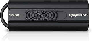 Amazon Basics 128GB USB 3.1 Flash Drive, Read Speed up to 130MB/s, Telescopic Design, Black, for Films, Photos and Data Storage