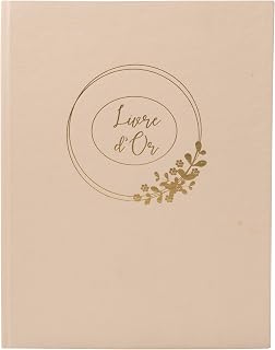 Exacompta Wedding Guest Book Imitation Leather Ringflower 100 Pages 27 x 22 cm Latte
