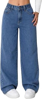 GORGLITTER Girl's Baggy Jeans Wide Leg High Waisted Denim Pants Clothes