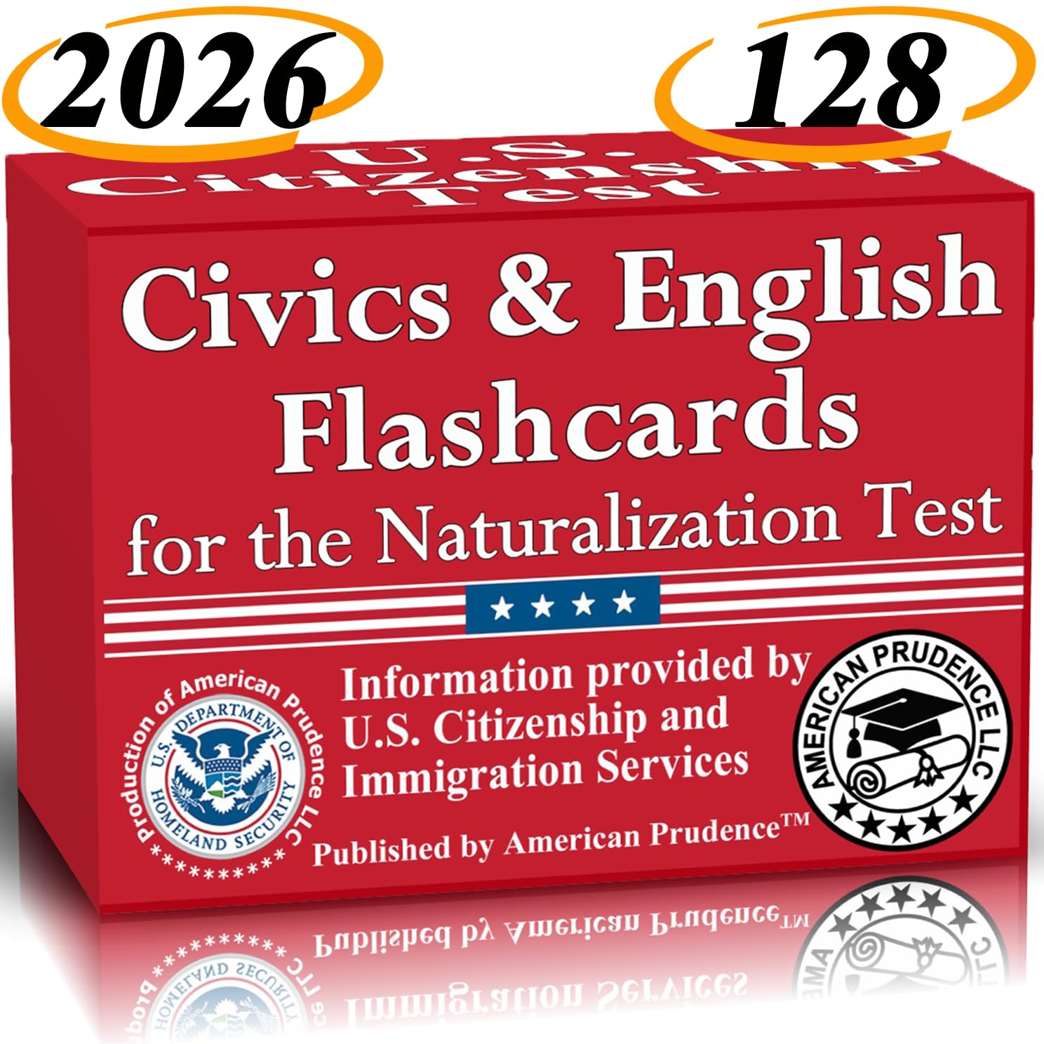 US Citizenship Flash Cards 2026 with 128 Civics Questions and English Literacy C