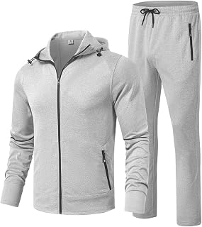 Gopune Men's Tracksuit 2 Pieces Set Hoodie Sweatsuits Full Zip Athletic Jogging Suits Long Sleeve Casual Sports Outfits