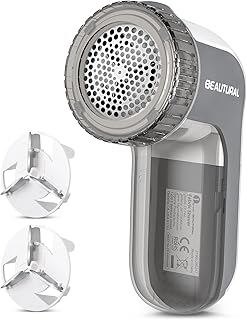 BEAUTURAL Fabric Shaver and Lint Remover, Portable Sweater Defuzzer | Battery Operated, 2-Speed Settings, 2 Replaceable Stainless Steel Blades, Remove Clothes Fuzz, Lint Balls, Pills, Bobbles
