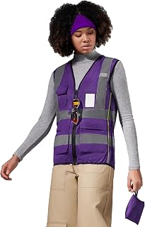 AYKRM Women Safety Vest Zipper With Pockets High Visibility Reflective Warning Vest Fluorescent Woman