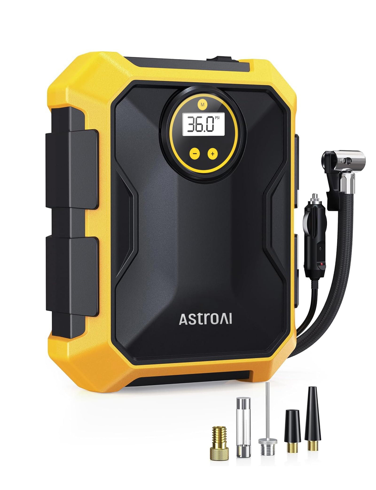 AstroAI Tire Inflator Portable Air Compressor 12V DC Integrated Storage | 9.8Ft 