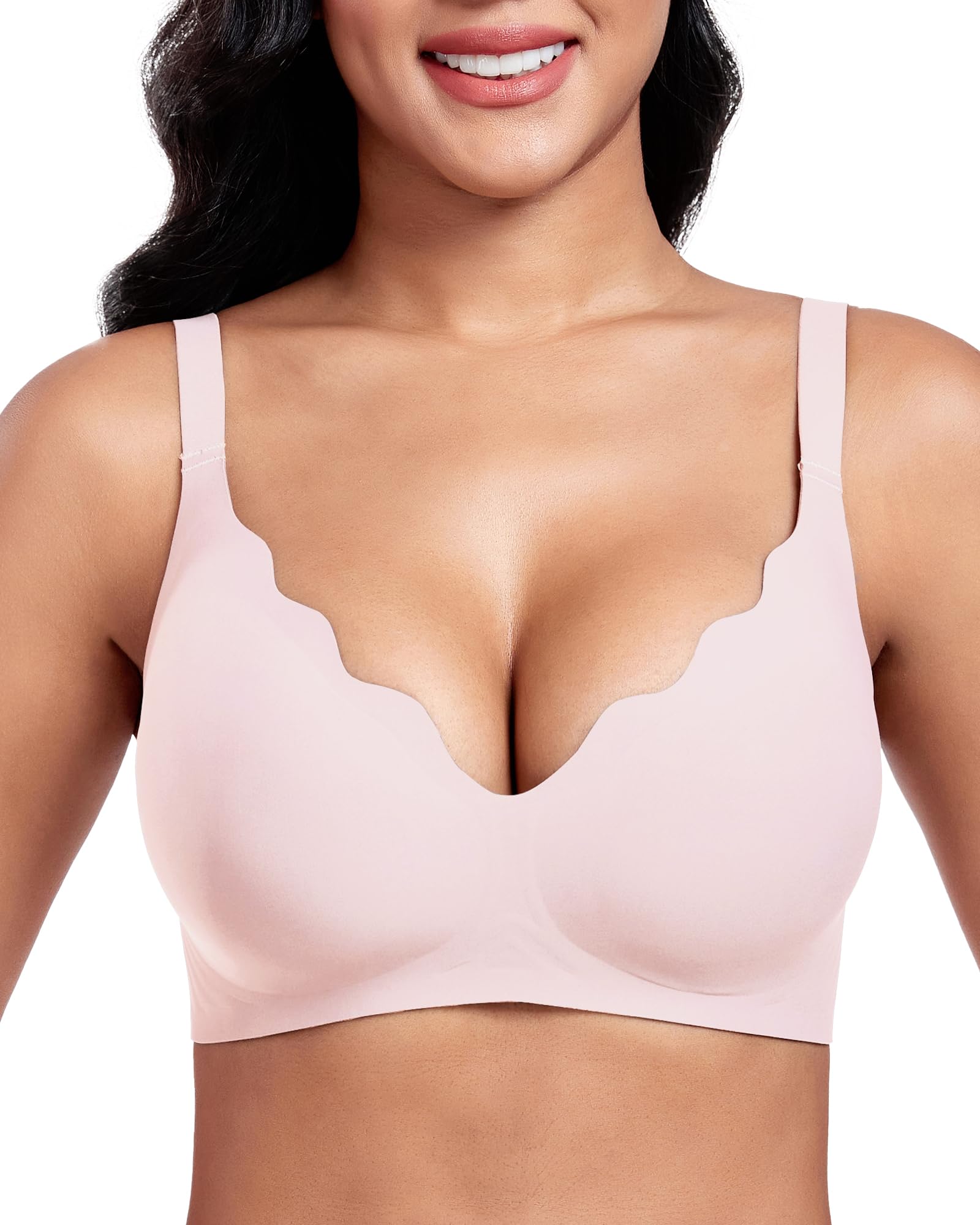 Vinfact Petal Neck Bralette for Women, Wireless, Seamless Super Soft and Comfort