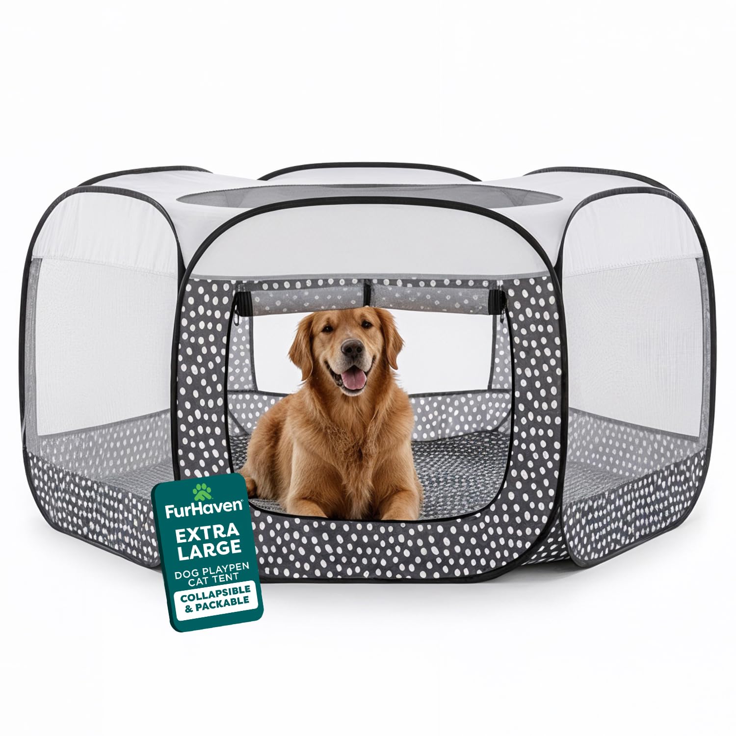 FurHaven Soft-Sided Dog & Cat Playpen, Portable Foldable Indoor & Outdoor Pet Pl