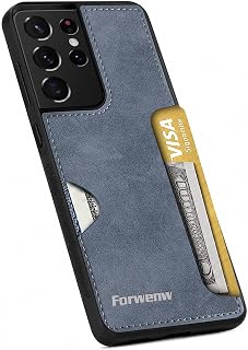 for Samsung Galaxy S21 Ultra Case with Card Slot Wallet Phone Case, Blue