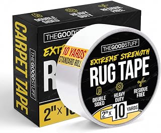 The Good Stuff Double Sided Rug Tape [2 Inch x 10 yd] Secure Area Rugs