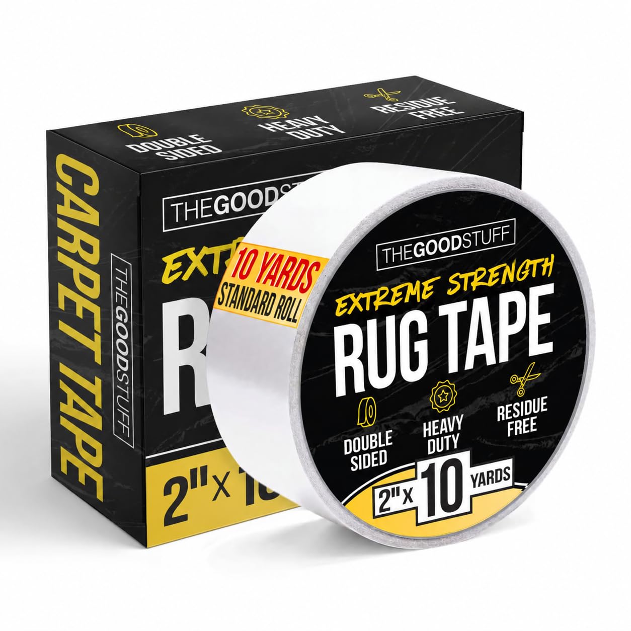 The Good Stuff Double Sided Rug Tape [2 Inch x 10 yd] Secure Area Rugs