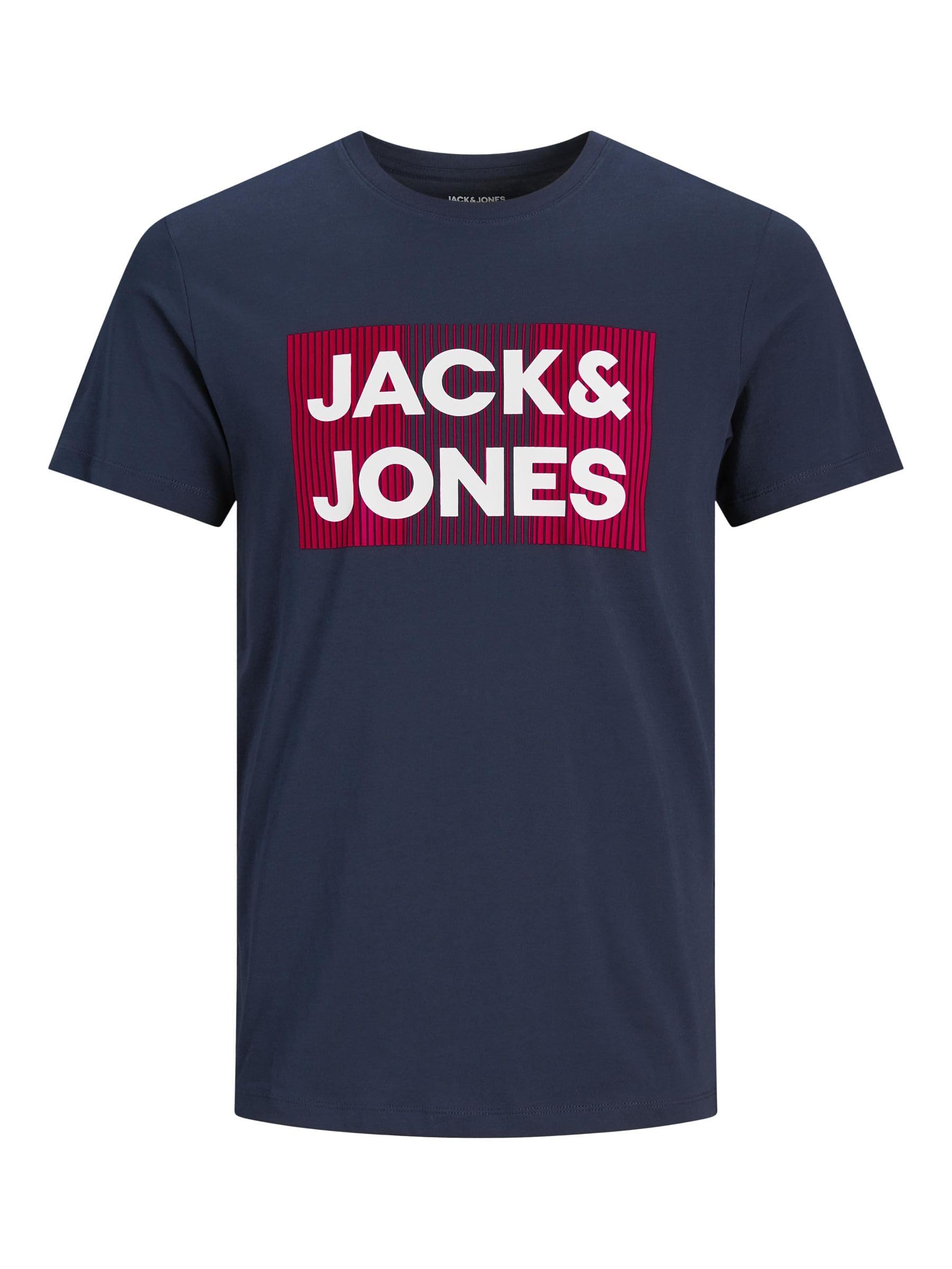 JACK & JONES JJECORP Men's Logo T-Shirt Plus Size Crew Neck Short Sleeve Shirt P